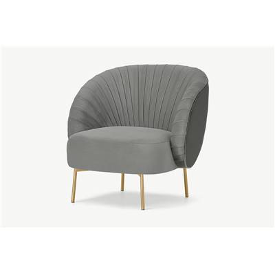 Ilana fauteuil velours gris clair