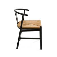 Mahoa chaise en bouleau noire et corde de papier tressée