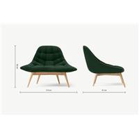 Kolton fauteuil velours vert sapin
