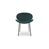 Uma chaise velours bleu profond et noir