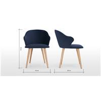 Sigrid chaise velours bleu roi et chêne