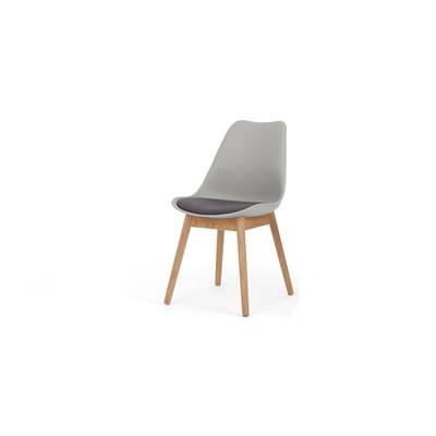 Thelma chaise bois de chêne et plastique gris