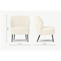 Topeka fauteuil bouclé blanc