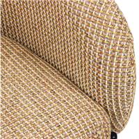 Lucy chaise en tissu tweed jaune miami et métal noir