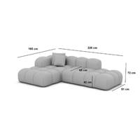 Cotton canapé salon angle gauche en velours bleu foncé