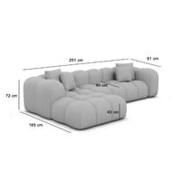 Cotton canapé d'angle gauche tissu bouclé blanc