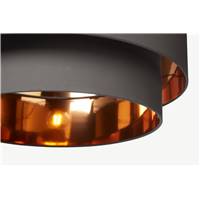 Oro abat-jour double gris et cuivre