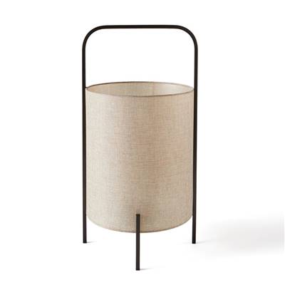 Karine lampe nomade XL métal noir et lin