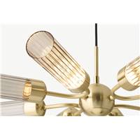 Verona plafonnier LED laiton brossé et verre fumé