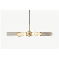 Verona plafonnier LED laiton brossé et verre fumé