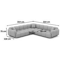Scala canapé corner en tissu texturé beige