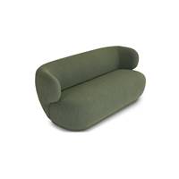 Havane canapé 2 places tissu bouclé vert kaki