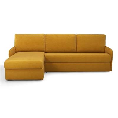 Louv canapé d'angle reversible convertible coton/lin jaune moutarde