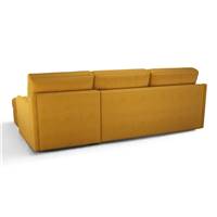 Louv canapé d'angle reversible convertible coton/lin jaune moutarde