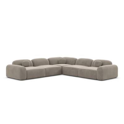 Buccana canapé d'angle en velours beige foncé
