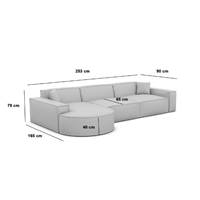 Onys canapé d'angle gauche en tissu texturé beige