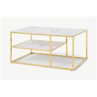 Alisma table basse marbre et laiton