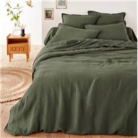 Cajou housse de couette lin lav vert 140x200