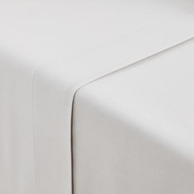 Nariosce drap plat uni en coton biologique gris perle 180x290