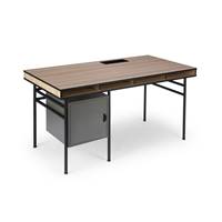Xupera bureau placage frêne et métal noir
