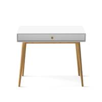 Vaja bureau 1 tiroir blanc pied en pin