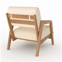 Jones fauteuil de jardin acacia et tissu beige clair