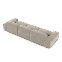Doreli canapé 4 places en velours beige foncé