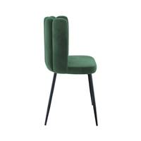 Lisboa chaise en velours vert et pieds en métal noir