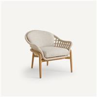 Tiria fauteuil de jardin en bois et tressage naturel