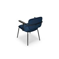 Agathe fauteuil velours bleu et métal noir