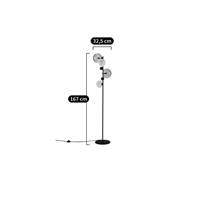 Globus lampadaire verre fumé et métal