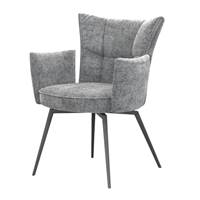 Ibiza chaise  accoudoirs en tissu gris