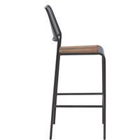 Kléo tabouret métal et bois de bateau recyclé H80cm