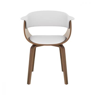 Bent chaise en bois et PU blanc