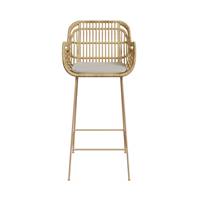 Azeli chaise de bar en rotin et tissu beige H71