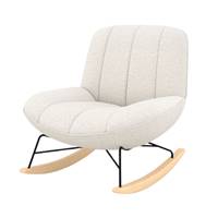 Mouty rocking chair en tissu bouclette blanc cassé