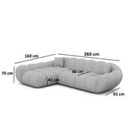 Sigono canapé d'angle gauche en tissu texturé beige