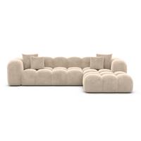 Cotton canapé d'angle droit en velours crème