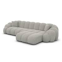 Dolban canapé d'angle droit en tissu texturé gris clair