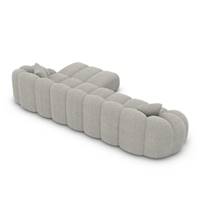 Dolban canapé d'angle droit en tissu texturé gris clair