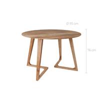 Bianca table ronde pour 4 personnes en bois d'acacia Ø115