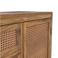 Bombo buffet 2 portes et 3 tiroirs en cannage et bois