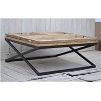 Noe table basse bois naturel et m�tal noir 120