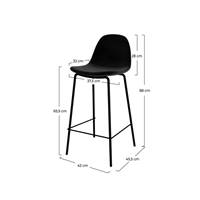 Vladi chaise de bar en velours noir H65