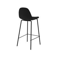 Vladi chaise de bar en tissu bouclette noir H65