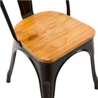 Ticher chaise en métal noir et bois d'orme