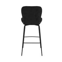 Lotus chaise de bar en velours noir H75cm