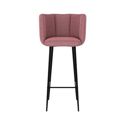 Lisboa chaise de bar en velours rose H75