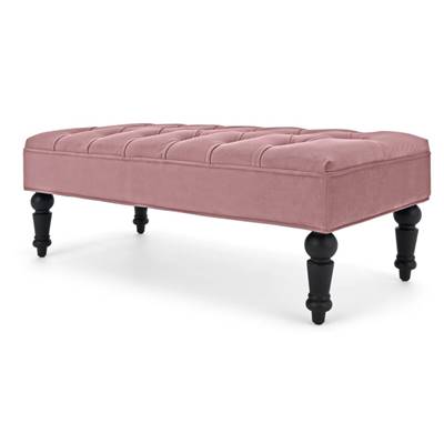 Bouji ottomane velours rose poudré