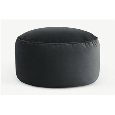 Lux coussin de sol en velours gris minuit